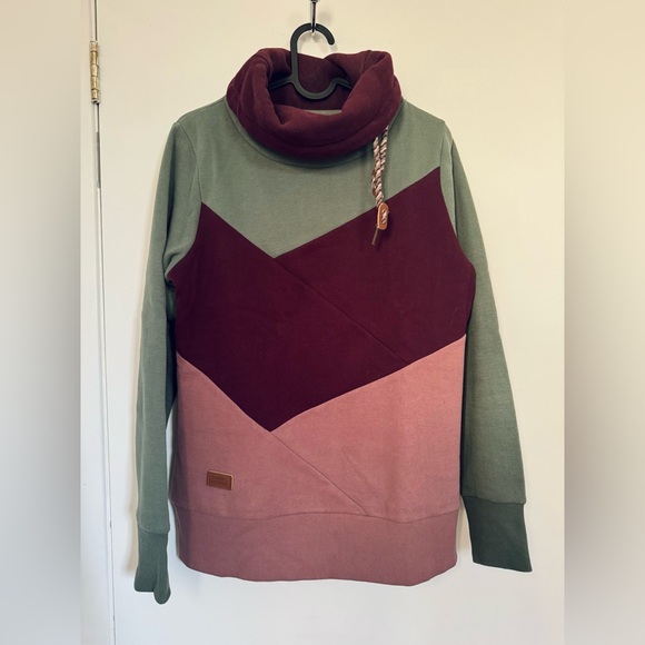 Sweat Twik Simons col tunnel Colour block tunnel-neck sweatshirt chandail winter - Picture 2 of 3
